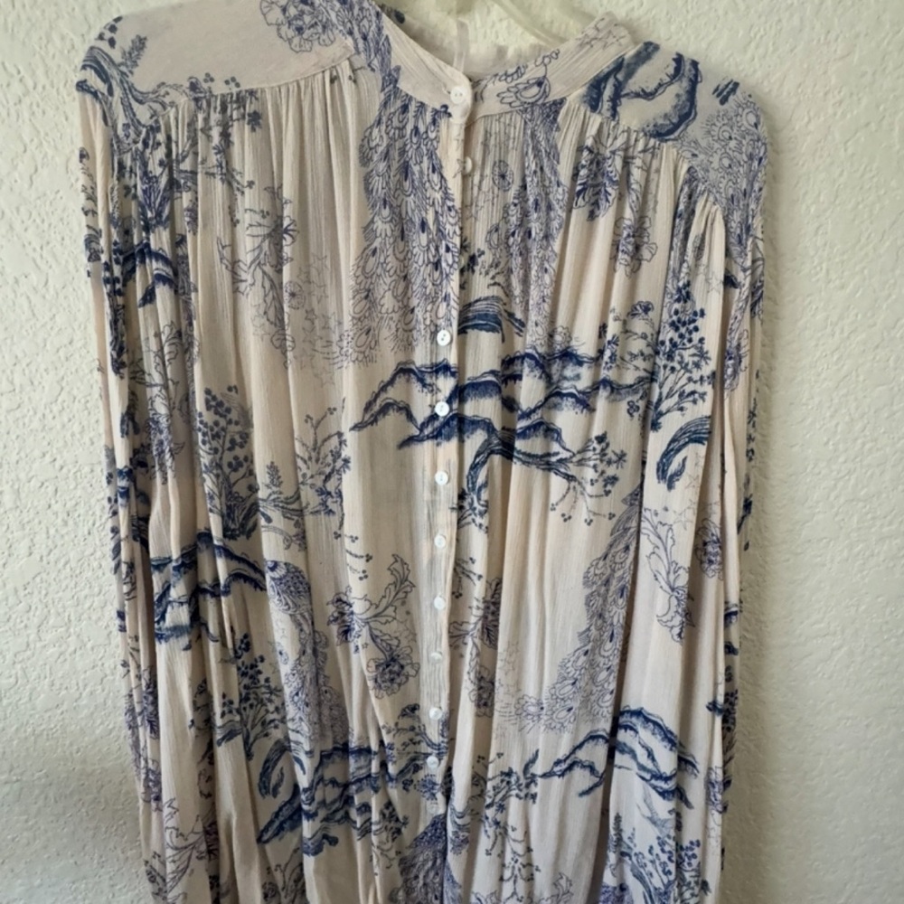 Free people Floral Button-Down Blouse
